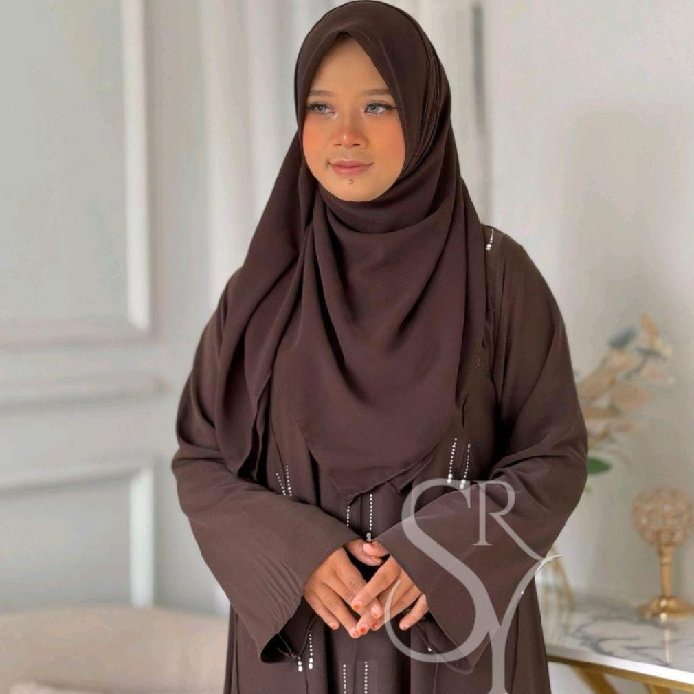 HOT Rizkia Abaya Simple Elegant Gamis Abaya Kekinian By Syarah Collections