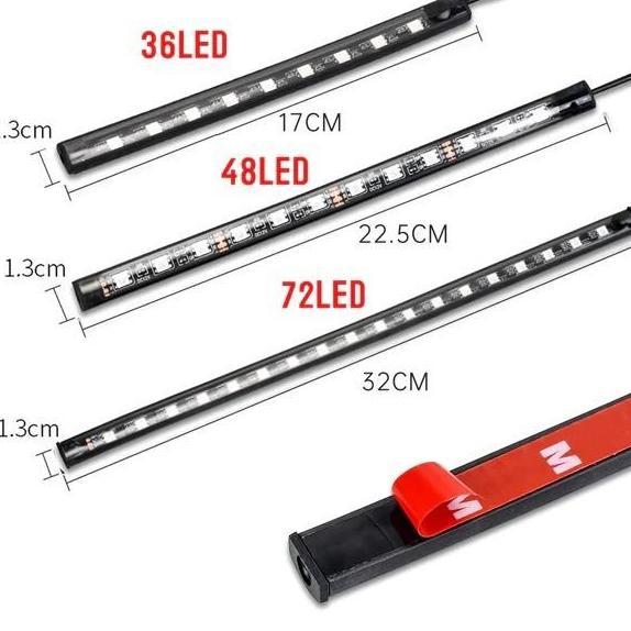 Allthebest- Lampu LED Strip Kolong Dashboard Mobil RGB Light LED USB Remote