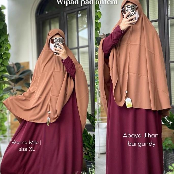 wipad khimar pad anthem kerudung bergo oval wolfis premium jumbo mahzhuuzh khimar Syari Muslim Putih