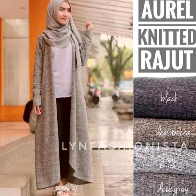 CARDIGAN PANJANG WANITA FASHION MUSLIMAH KARDIGAN  RAJUT/AUREL