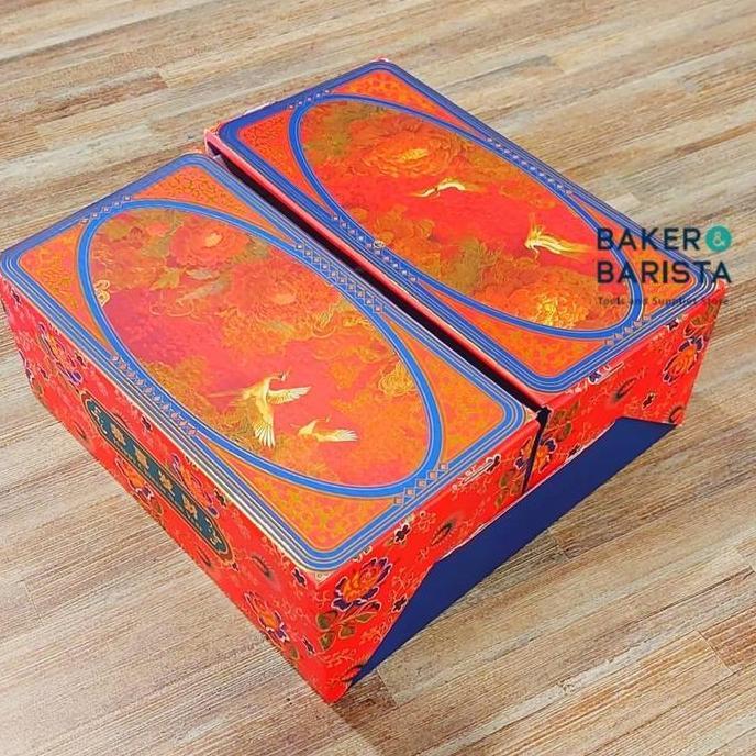Produk Unggulan] Imlek Box Caves RED 22x22x9cm Kotak Cake Imlek CNY Imlek Box Hampers Kotak Cup Cake