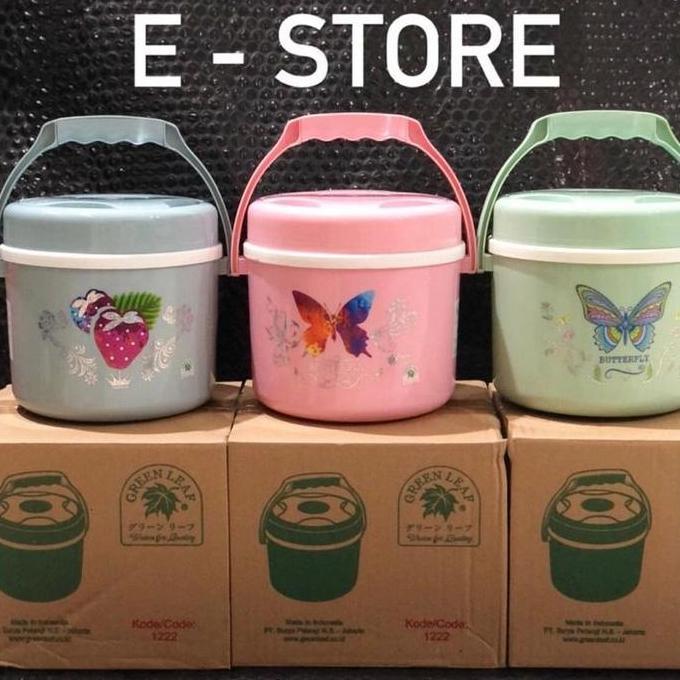 TERMOS NASI MINI RICE BUCKET RANTANG NASI MOTIF 1,5 LITER GREEN LEAF GM