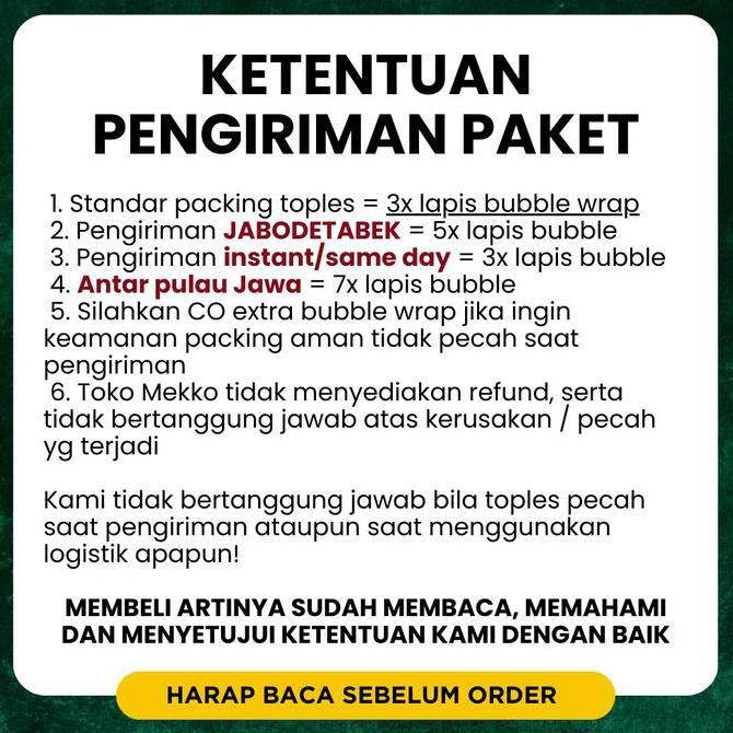 TopPlus [ISI 24PCS] Toples Premium Kue Kering Segi Panjang 250gr - Toples Kue Putri Salju/Kastengel/