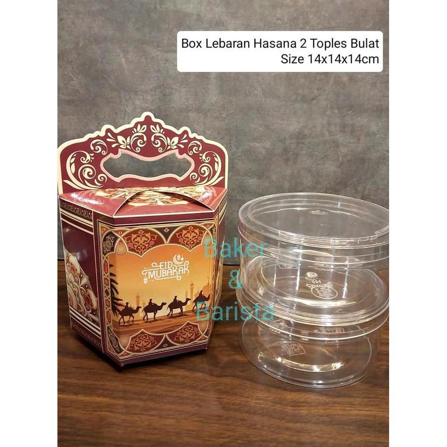 +%+%+%] Box Lebaran Hasana 2 Toples 500gr / Kotak toples kue kering dus kue