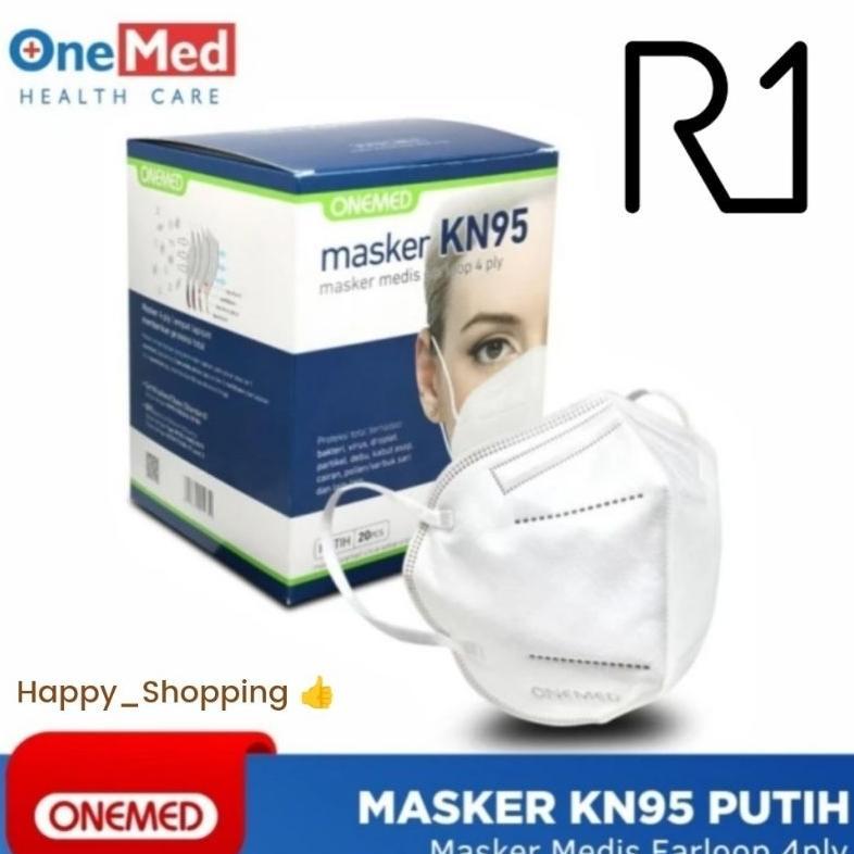 Masker KN95 Onemed 4Ply Hitam/Putih Isi 20Pcs
