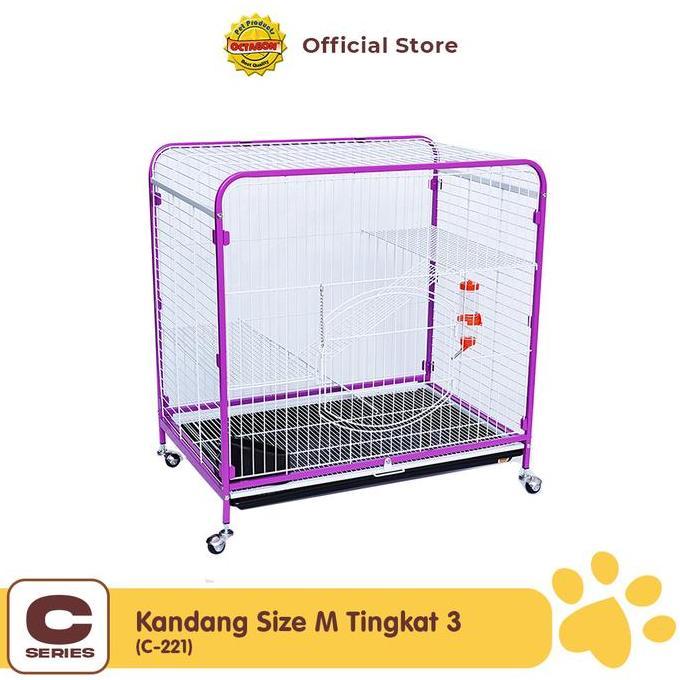 [FR} Kandang Octagon - Kandang Kucing Tingkat 3 | Kandang Tingkat | Kandang 3 Lantai | C-221