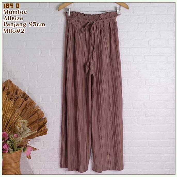 CELANA KULOT TALI PLISKET WANITA PREMIUM MODEL LURUS BAHAN MUMLOE - 184D GM