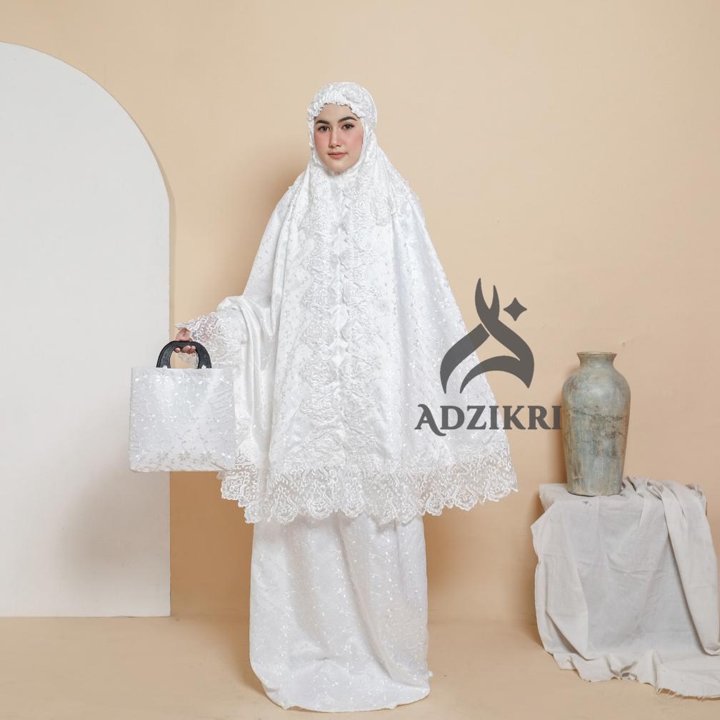 ADZIKRI - Mukena Dewasa Prada Pengantin Sutera Paris Premium