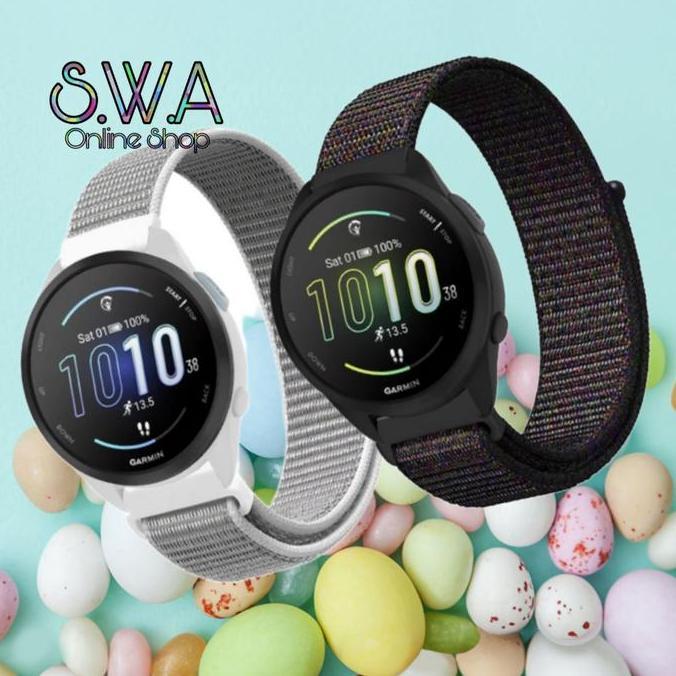 Fimasanihsasti8 - Strap Nylon Nilon Velcro Benang Garmin Forerunner 165 55 245 155 645 Music Non Mus