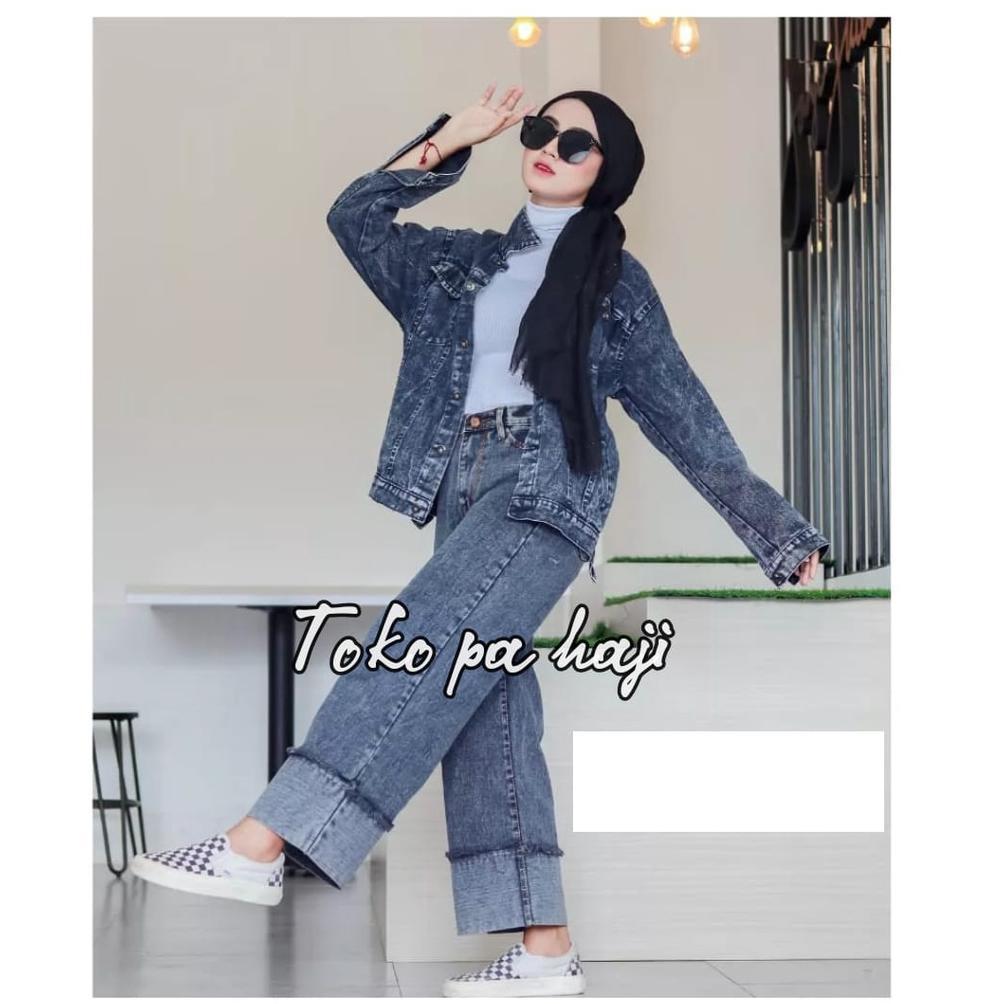 fast delivery kulot cargo jeans wanita kekinian jeans ori size l-xl-xxl bb 40-75