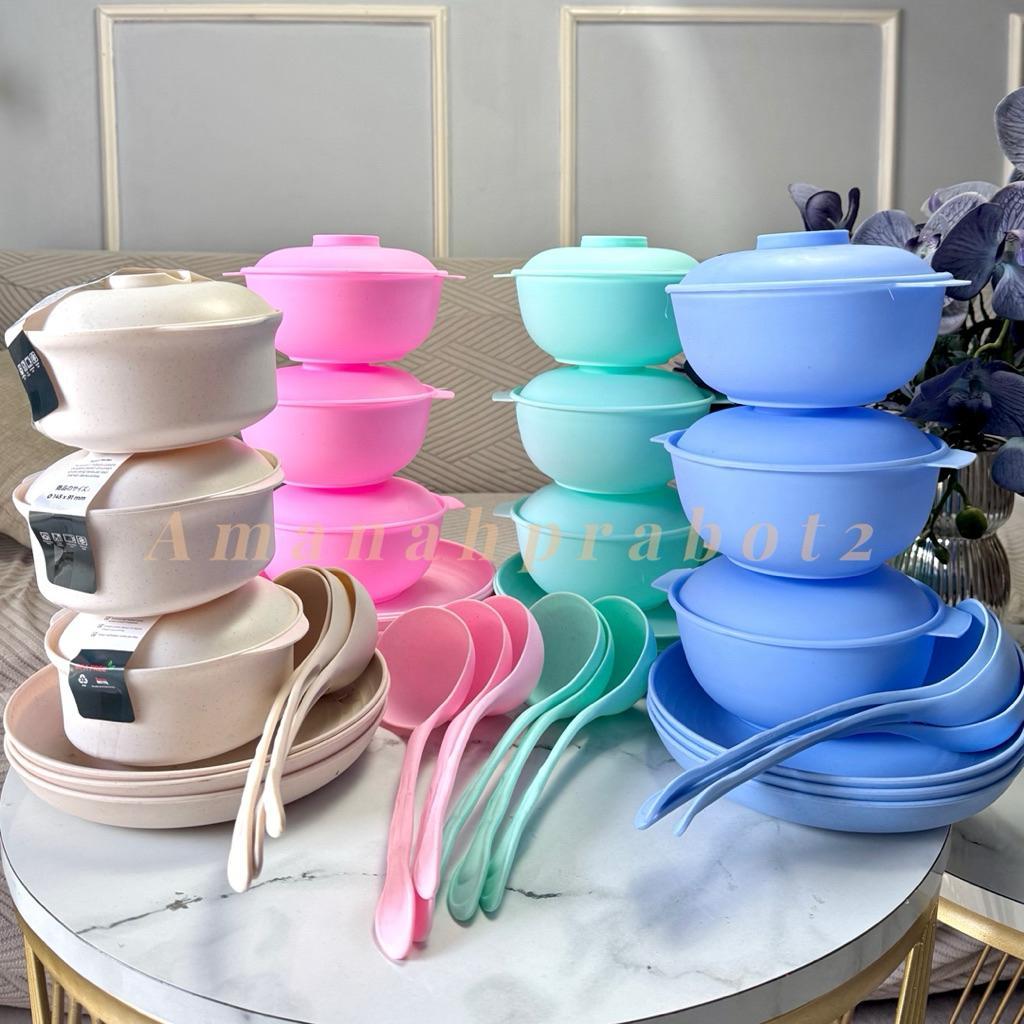 12Pcs Wadah Sayur Set+Tutup Basi Marjan Clio Oval Jumbo Tebal Baskom Sayur + Tutup Aestetic