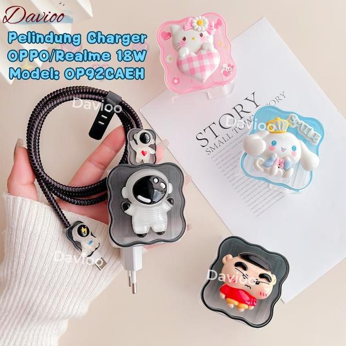 Pelindung Charger FOR OPPO&REALME 18W |Set 5 Item Paket Cover Pelindung Kabel & Kepala Charger Untuk