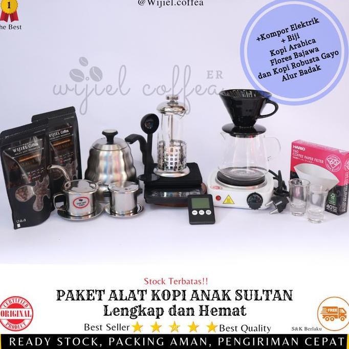Paket Lengkap Alat Kopi - Alat Kopi - Timbangan Kopi - Teko Kopi Termometer -  Set Alat Kopi - Alat 