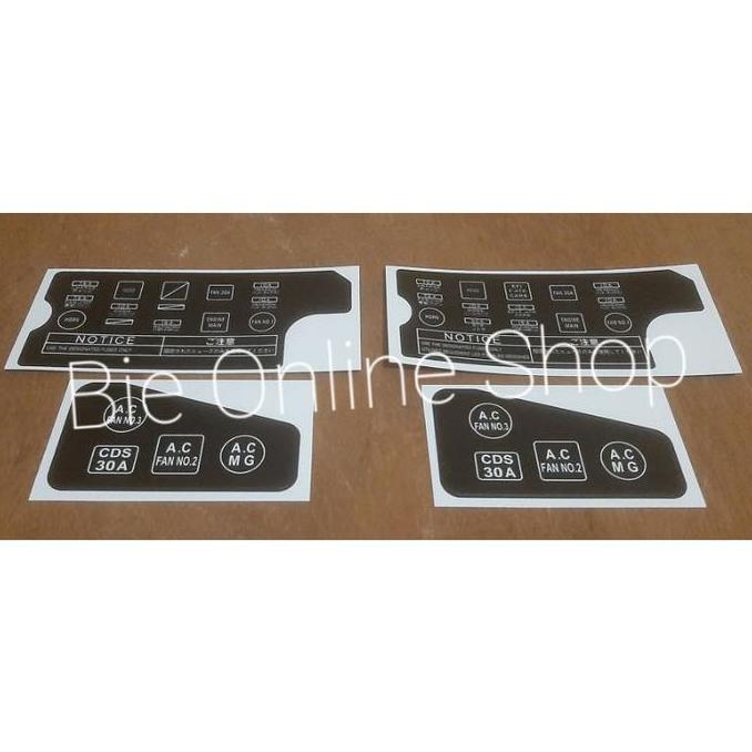 Promo STICKER BOX SIKRING / FUSE BOX TOYOTA COROLLA TWINCAM AE92 Diskon