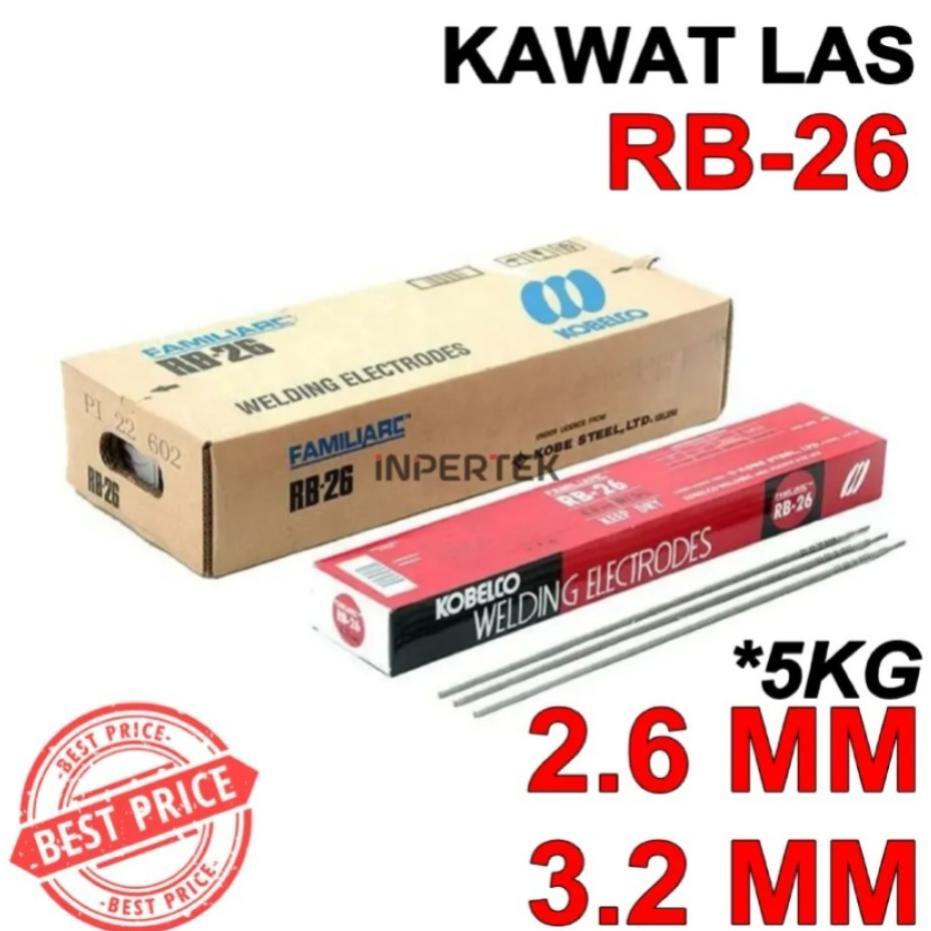 Kawat Las RB 26 KOBE STEEL 2.6 mm / 3.2 mm (5 KG) KAWAT LAS RB26