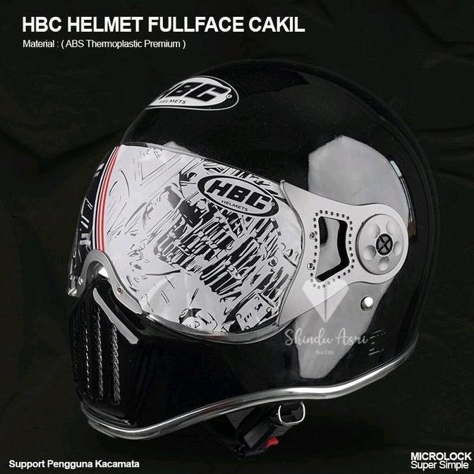 HELM CAKIL HBC PILOT LIS  CHROME ORIGINAL KUN