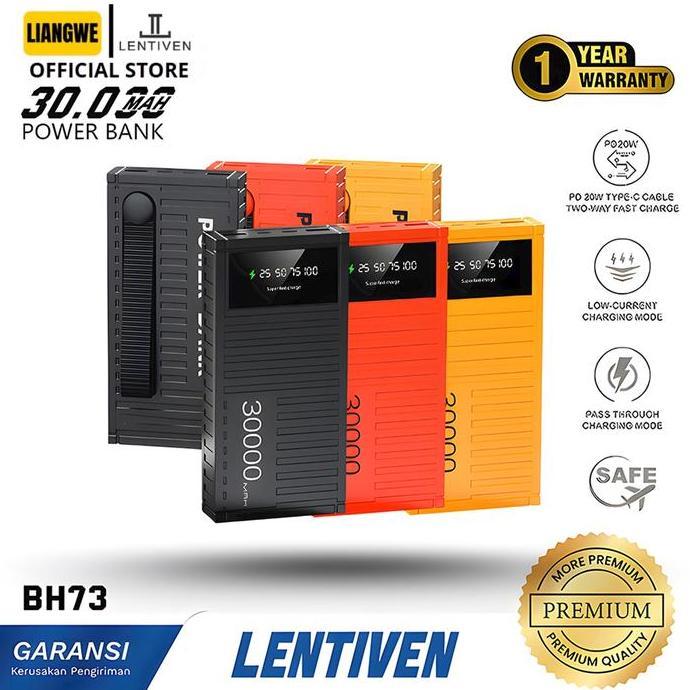 Lansungkirim- Liangwe Lentiven Powerbank 30000 Mah Mini Fast Charging Led Display