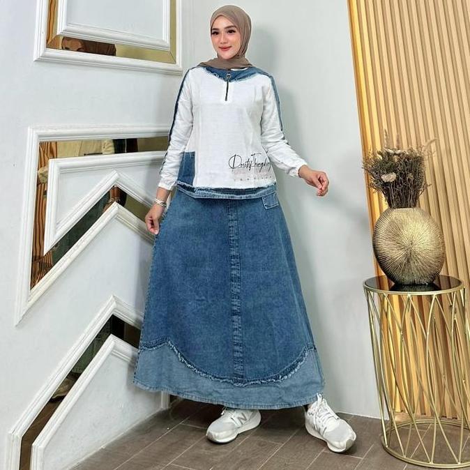 Rebecca One Set Jeans Fashion Muslim Wanita Kekinian