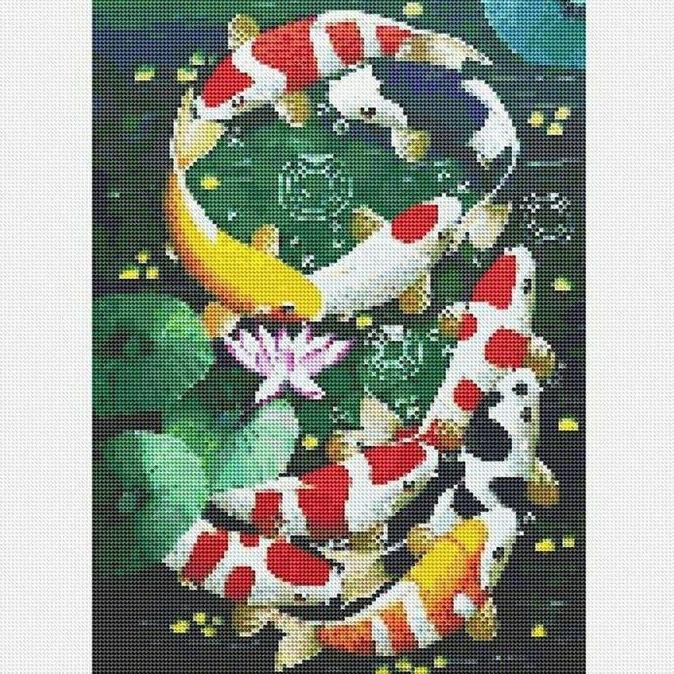 Diamond Painting Full Diamond Koi Cross Stitch Kits Embroidery Home