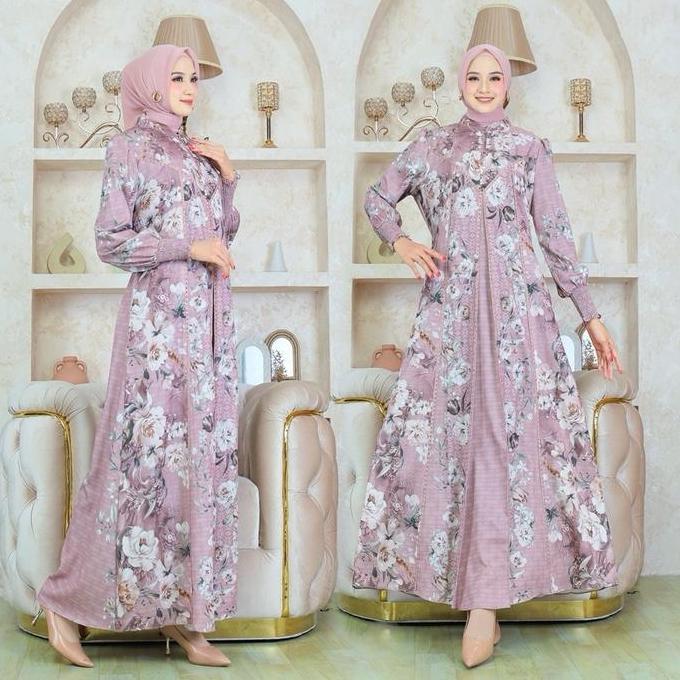 Azkia Dress Gamis Terbaru Motif Kekinian