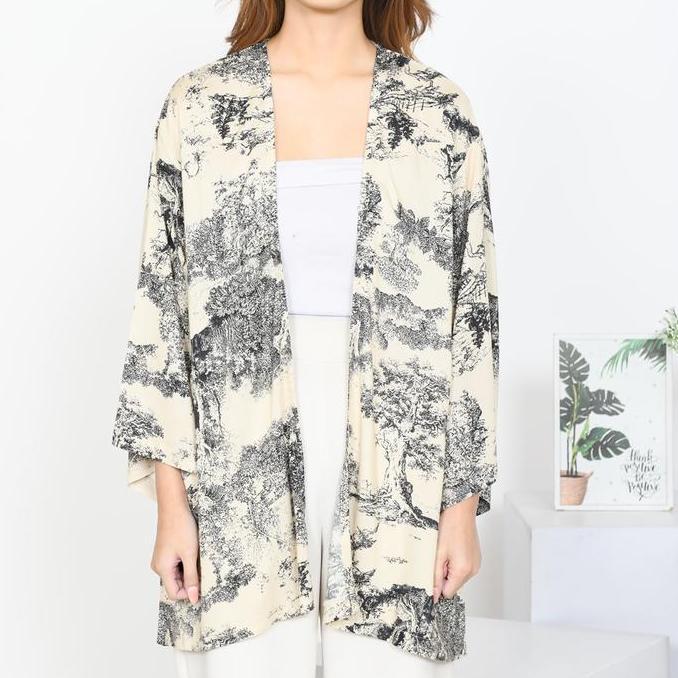 Outer Cardigan Kimono Batik, Cardigan Wanita Oversize, Cardigan Katun