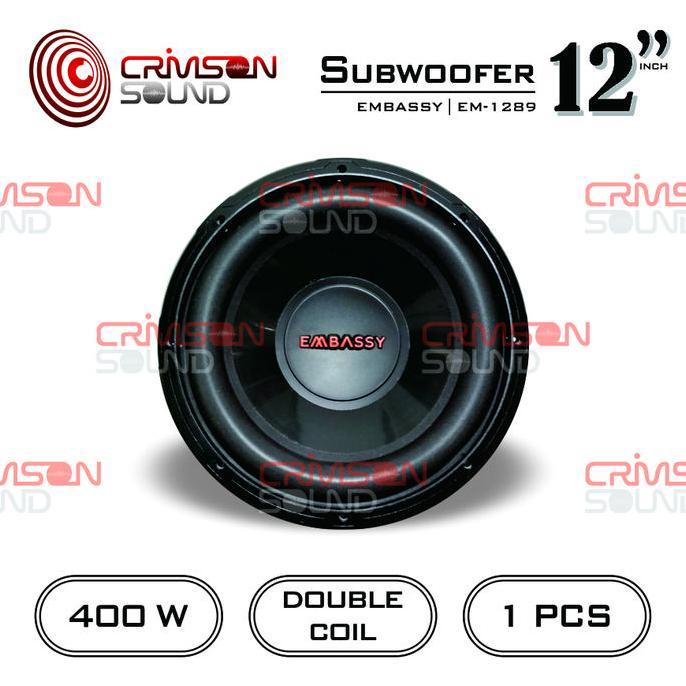 SPEAKER SUBWOOFER EMBASSY EM - 1289 DOUBLE COIL 12 Inch terlaris
