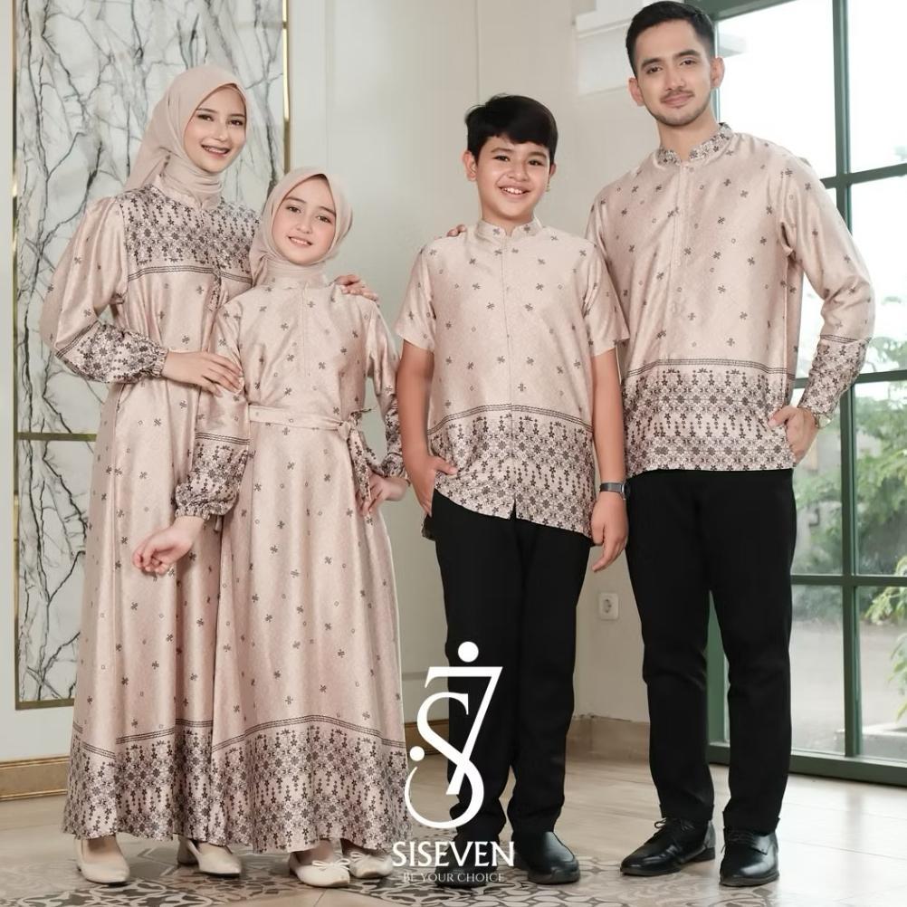ALFADA.ID Set Couple Sarimbit Keluarga Motif Koko Bapak Anak Laki-Laki Gamis Ibu Anak Perempuan Dres