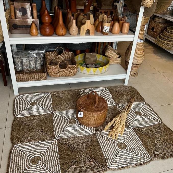 Karpet Mendong / Rug Mendong / Karpet Lantai / Tikar Anyaman Persegi