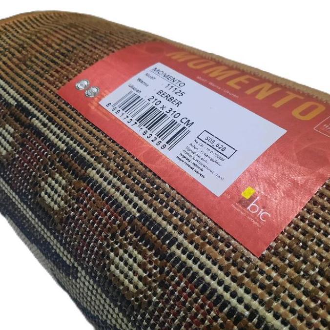 Karpet Permadani Besar Jumbo Coklat Cream Berber Brown Momento Moderno 210X310 Cm