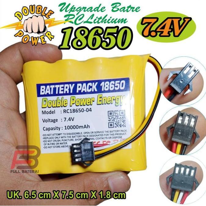Lansungkirim- Baterai Rc,Elektronik,Speaker, 4X 18650 7.4V 6000Mah Soket Hitam-4Pin