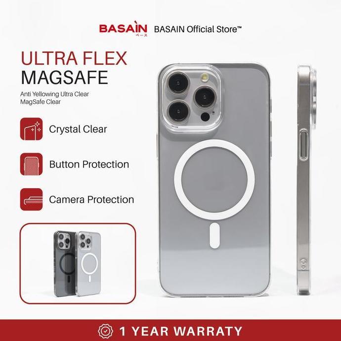 Acchp- Basain Casing Iphone 12/13/14/15/16 Series Ultra Flex Magsafe Case | Anti Yellowing