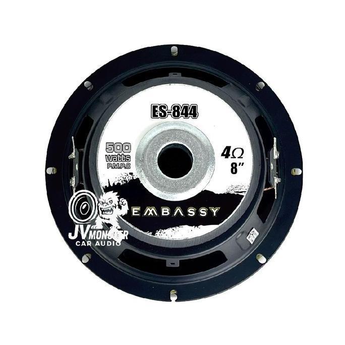 EMBASSY Subwoofer ES-844 Speaker 8 Inch Double Voice Coil Magnet Besar 500Watt 4 Ohm 8dB 20Hz-10Khz 
