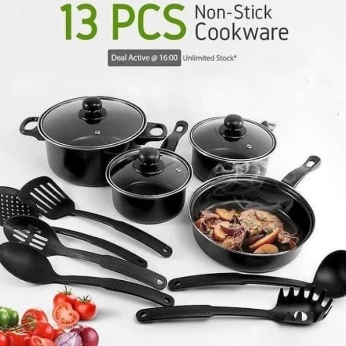 FREE ONGKIR COOKWARE SET / ALAT MASAK 1 SET 13 PCS / PANCI MASAK SET / 13 PCS / PANCI SERBAGUNA LENG