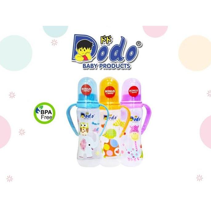 Botol Susu Bayi Dodo Tip Top Pegangan 250ml / Dot Dodo Seri Tip Top (Dot Bulat) with handle