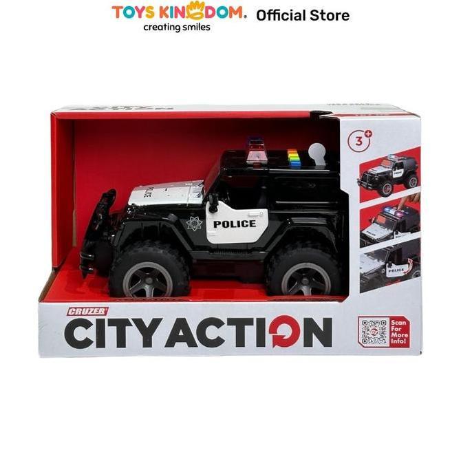 CRUZER 1:16 CITY ACTION FRICTION JEEP POLICE - HITAM