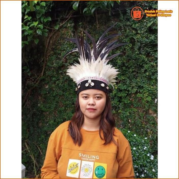 Hiasan Kepala Topi Adat Papua Kerang Garansi
