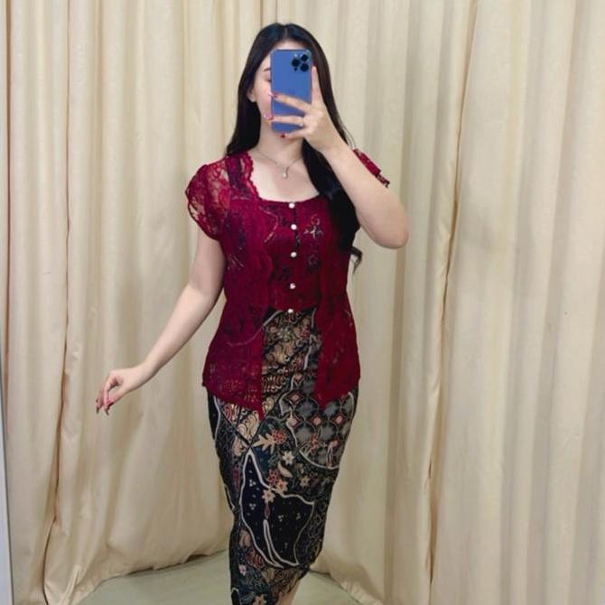 DRESS BATIK HAGIA/DRESS BATIK COUPLE WANITA/KEBAYA WANITA/OUTER KEBAYA /DRESS NATAL Pesta Dewasa Kon