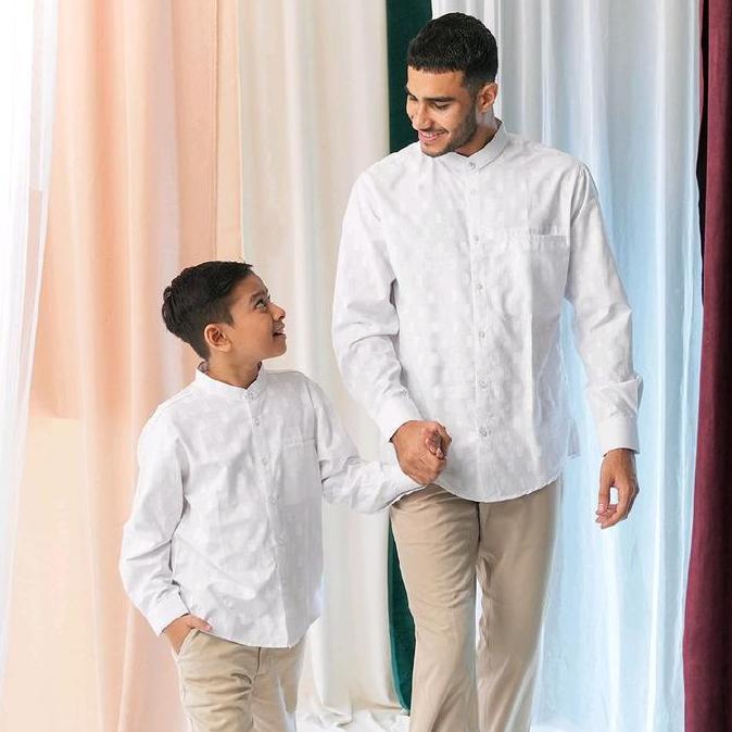 Casella Baju Koko Pria Lengan Panjang | Koko Couple Ayah-Anak Nizar Edition