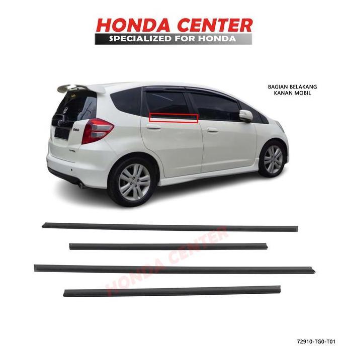 pelipit karet kaca pintu luar untuk mobil jazz s rs ge8 2008 2009 2010 2011 2012 2013 2014 set 4 pin