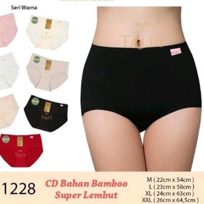 TALLY cd wanita Katun Polos 1228 Cd Bahan Bamboo collection Lembut Dewasa Cewek