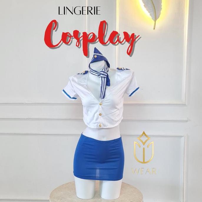 LINGERIE COSPLAY PRAMUGARI  / Lingerie Hot Cosplay Kostum Seragam PRAMUGARI