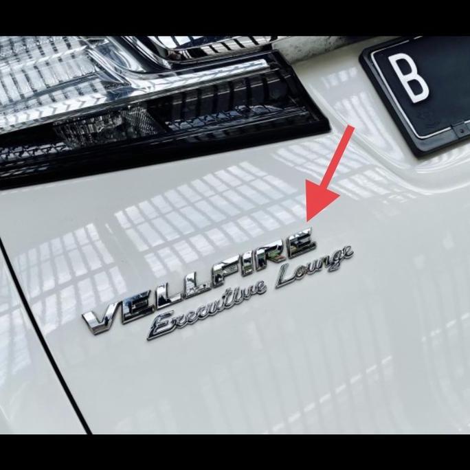 Emblem Vellfire Alphard executive lounge V6 tulisan warna chrome