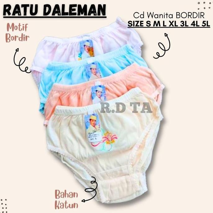 (M L XL 3L 4L) 12 pcs cd wanita lusinan putri yuliana bordir