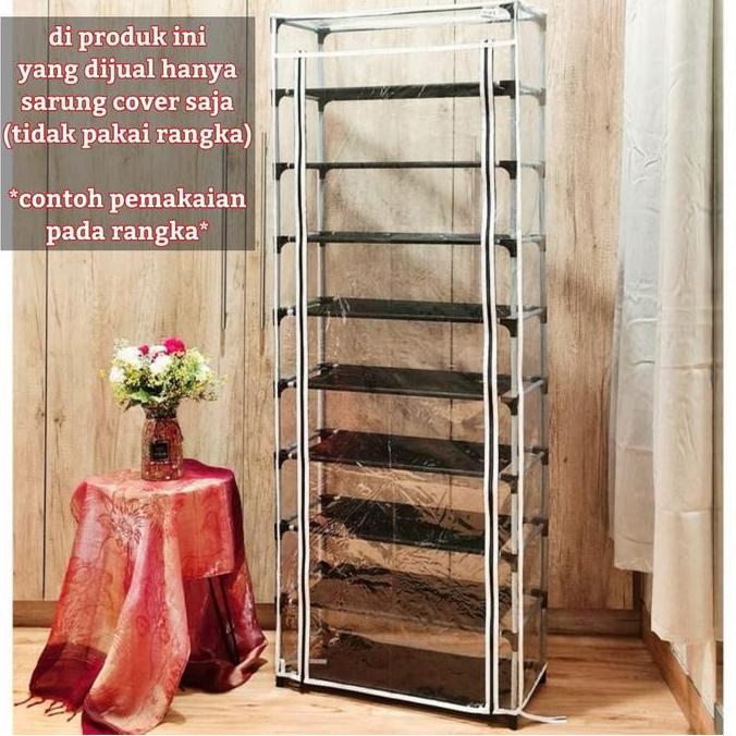 NINE BOX COVER FULL MIKA PLASTIK UNTUK RAK SEPATU