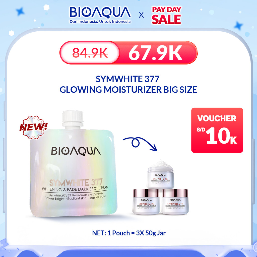 BIOAQUA Moisturizer SymWhite 377 Whitening & Fade Dark Spot Cream BIG SIZE 150g Day Pemutih Wajah Cr