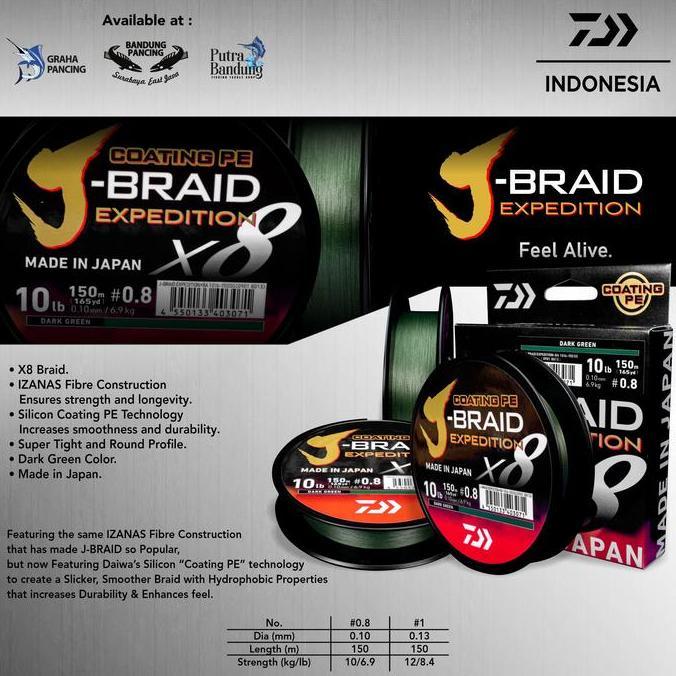 BENANG PE DAIWA J-BRAID EXPEDITION X8 150M