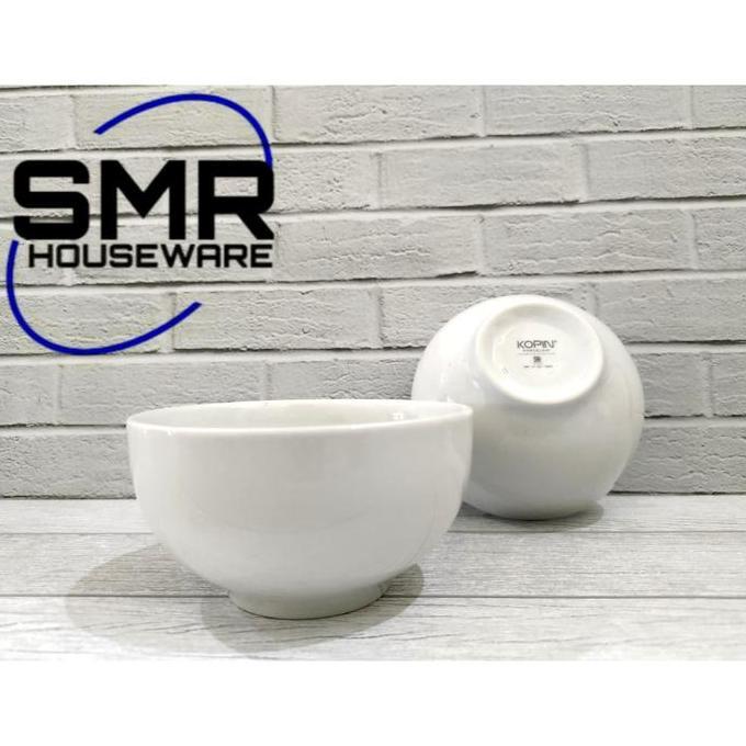 Foodcity- Mangkok Sup Kecil Putih Polos Keramik Merk Kopin Ukuran 4,5 Inch