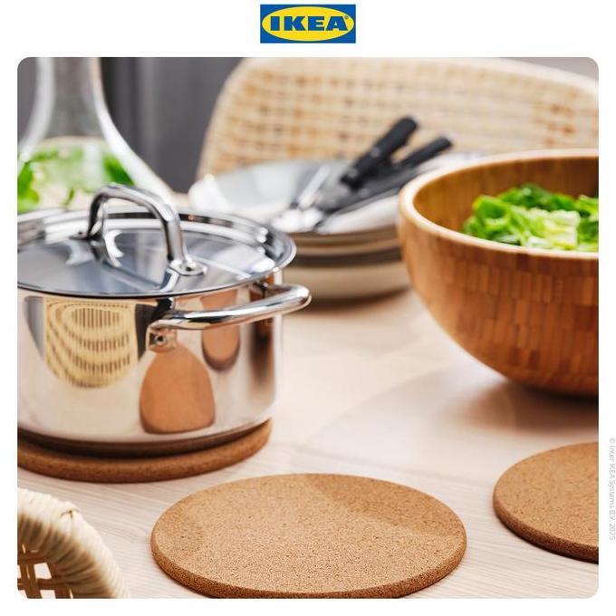 Foodcity- Ikea Heat Alas Tatakan Panci Bahan Gabus 19Cm Set Isi 3Pcs