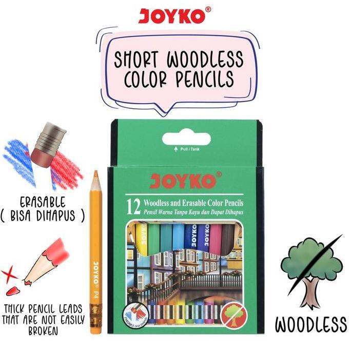 Erasae Color Pencils Pensil Warna Dapat Dihapus -120 12Warna