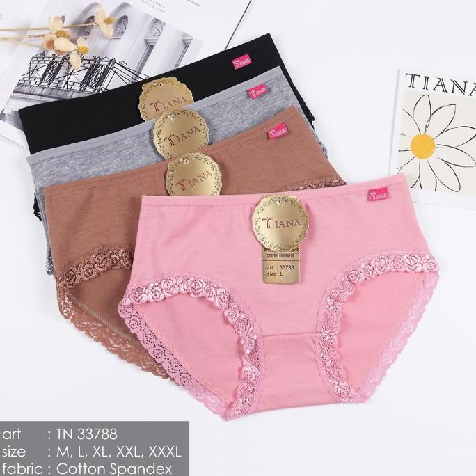 Celana Dalam Wanita Renda Paha TIANA 33788 / CD Dalaman Perempuan Super Soft / size m - Jumbo